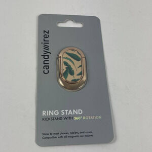 NIB Candy Wirez Ring Stand Kickstand Tropical print Gold